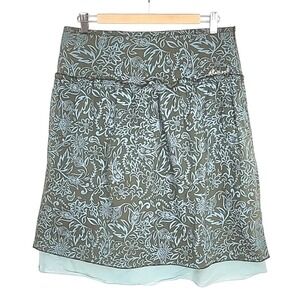 Element Women's Blue Floral Print Lined Cotton Mini Skirt Large